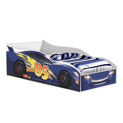 Cama Carro De Solteiro Verona Raio Azul