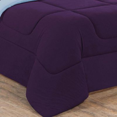 Kit Edredom Malha 100% Algodão Gran Moratta 3 Peças Casal - versão na cor Roxo -azul Bebê