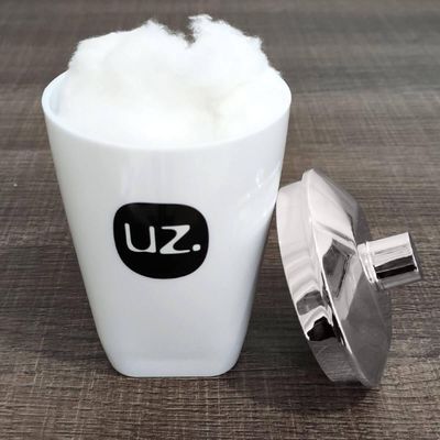 Porta Algodão E Cotonete Para Banheiro Pote Com Tampa Uz Branco 400ml