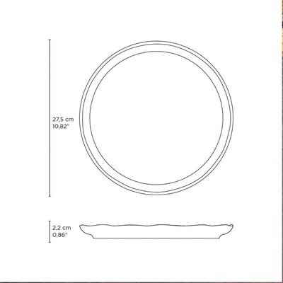 Kit 12 Pratos Cerâmica Azul Rasos 27cm Porto Brasil Linhas Breeze Mesa Posta Jantar