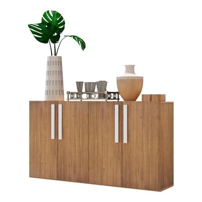 Aparador Buffet 4 Portas Suspenso Viena Rustic/branco
