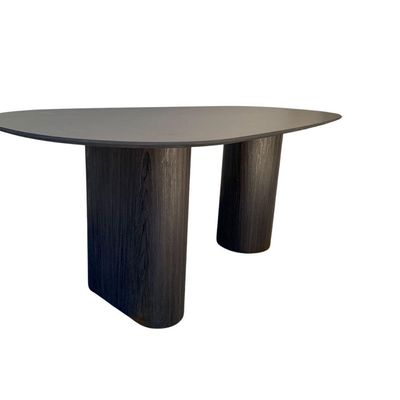 Mesa De Jantar Orgânica 244x137cm Com Duas Bases Cor ébano