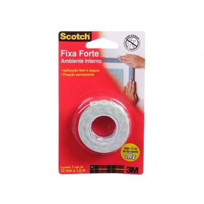 Fita Dupla Face De Espuma 3m Ambiente Interno 12x1,5 Metros
