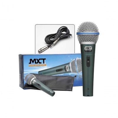 Microfone Mxt Dinamico Pro Bt-58a Metal Com Fio
