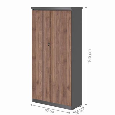 Armario Com 2 Portas 4 Prateleiras Emir Noce Preto
