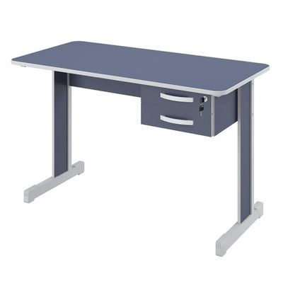 Conjunto Escritório Atlanta Mesa Com Armário Azul