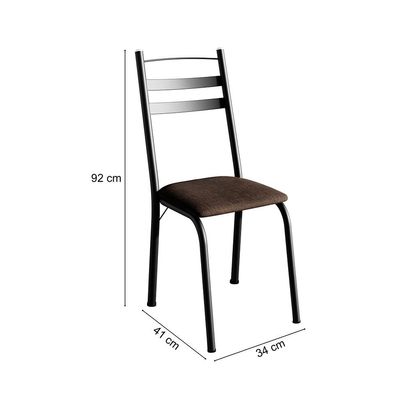 Conjunto com 2 Cadeiras Peters Revestimento Sintético Imbuia e Preto