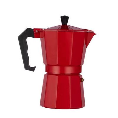 Cafeteira Italiana Vermelha 6 Xicaras Moka Pequena Cafe Expresso Cafezinho Manual Premium Pequena Vintage Luxo
