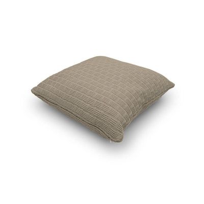 Capa De Almofada Decorativa Tricot Golden Com Zíper Amêndoa