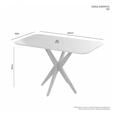 Mesa Simpatia 1,20 4 Cadeiras Diamante Linho Jcm Cinamomo/off