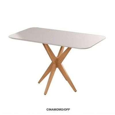 Mesa Simpatia 1,20 4 Cadeiras Diamante Linho Jcm Cinamomo/off