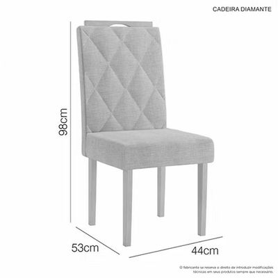 Mesa Simpatia 1,20 4 Cadeiras Diamante Linho Jcm Cinamomo/off