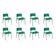 Kit 8 Cadeira Iso Infantil Creche, Escola Base Cinza Verde Escuro