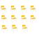 Kit 11 Cadeira Iso Infantil Creche, Escola Base Branco Amarelo