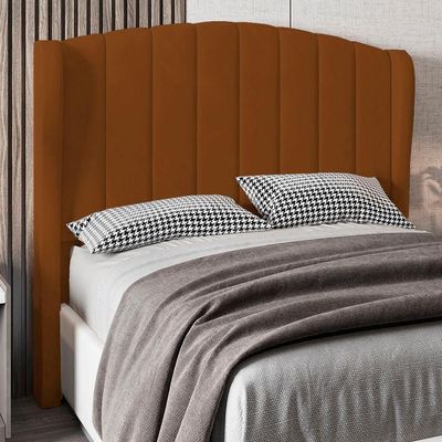 Cabeceira Casal Queen Cama 160cm Glenda I02 Veludo Terracota - Mpozenato
