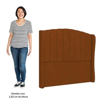 Cabeceira Casal Queen Cama 160cm Glenda I02 Veludo Terracota - Mpozenato