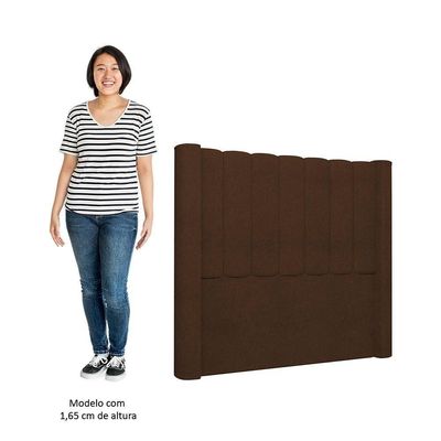 Cabeceira Casal Queen Cama 160cm Claire I02 Bouclê Marrom - Mpozenato
