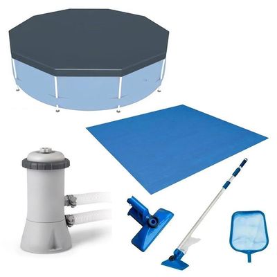 Kit Manutenção De Piscina Inflável Filtro L-h Capa 366cm Forro Kit Limpeza 220v
