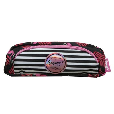 Estojo Escolar Feminino Pink Flamingo Preto U / Preto