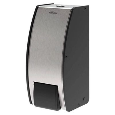 Dispenser de Parede Sabonete Líquido e Álcool em Gel 800ml Decorline Brinox em Aço Inox e Preto Preto