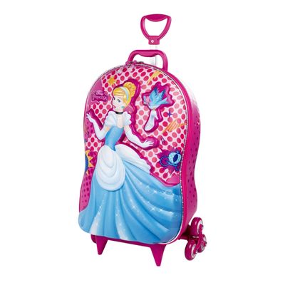Mochila Com Rodas 3D Princesa Cinderela - MaxToy