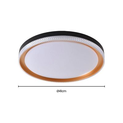 Plafon Skylight Queenstown 4040 Led Bivolt Preto-dourado