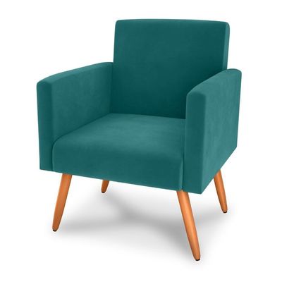 Poltrona Para Decoração Sara Veludo Verde Menta