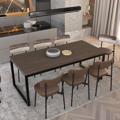 Mesa De Jantar Yon 200 X 90 X 76 Cm Terracota/est.preta Terracota/est.preta