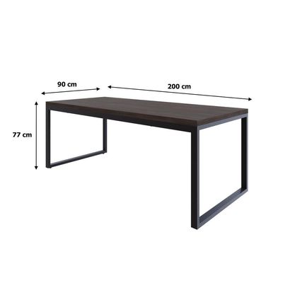 Mesa De Jantar Yon 200 X 90 X 76 Cm Terracota/est.preta Terracota/est.preta