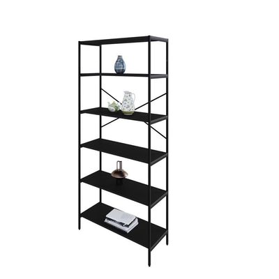 Estante C/06 Prateleiras 186x80x33cm Tub Tueh1886 Preto ônix - Est.preta Preto ônix / Est.preta