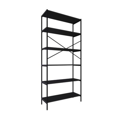 Estante C/06 Prateleiras 186x80x33cm Tub Tueh1886 Preto ônix - Est.preta Preto ônix / Est.preta
