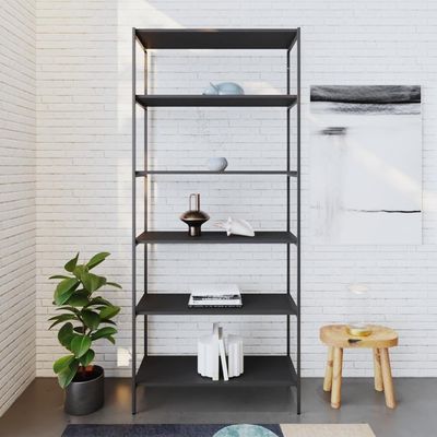 Estante C/06 Prateleiras 186x80x33cm Tub Tueh1886 Preto ônix - Est.preta Preto ônix / Est.preta