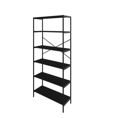 Estante C/06 Prateleiras 186x80x33cm Tub Tueh1886 Preto ônix - Est.preta Preto ônix / Est.preta
