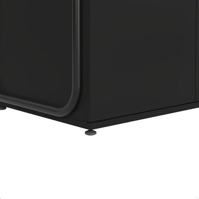 Armário Multiuso Organizador Estilo Industrial Com Gaveta E 2 Portas Escritório Quarto Preto
