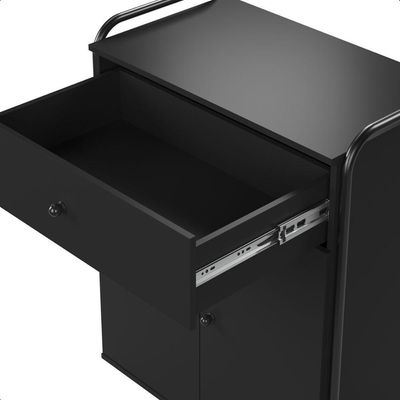 Armário Multiuso Organizador Estilo Industrial Com Gaveta E 2 Portas Escritório Quarto Preto