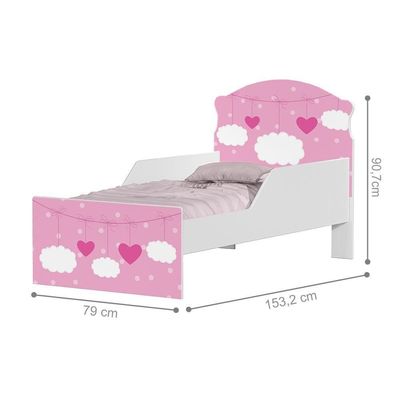 Mini Cama Nuvens E Coração Meninas