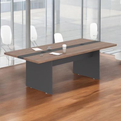 Mesa De Reunião 6 Lugares Com Faixa Metz Noce Preto