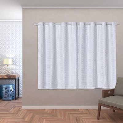 Cortina Blackout Pvc Com Tecido Voil Xadrez 2,80 M X 1,60 M - cor da versão Branco