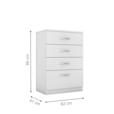 Conjunto Quarto Guarda Roupa E Comoda Jones Branco