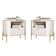 Conjunto Mesa De Cabeceira Malta Off White Dourado