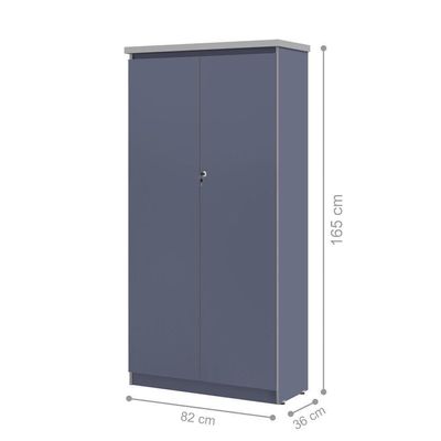 Armario Com 2 Portas 4 Prateleiras Emir Azul