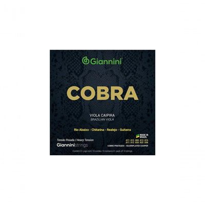 Encordoamento Para Viola Aço Prateado Tensão Pesada Série Cobra Gesvp