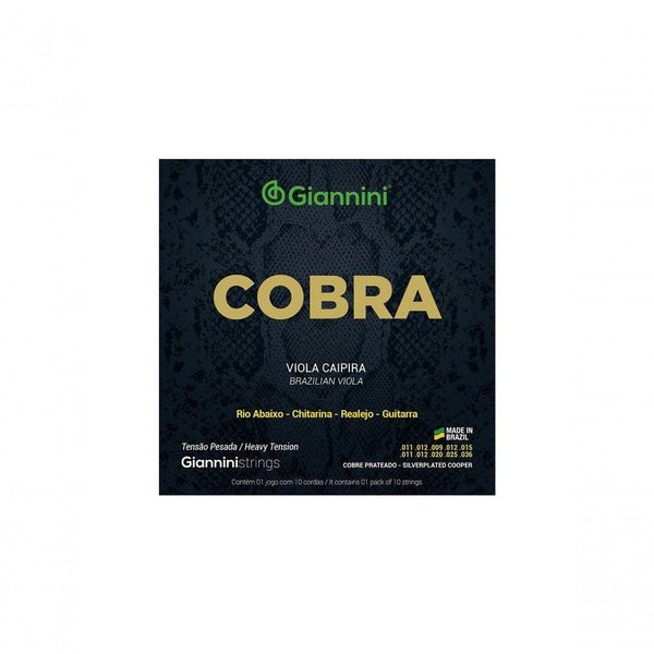 Encordoamento Para Viola Aço Prateado Tensão Pesada Série Cobra Gesvp