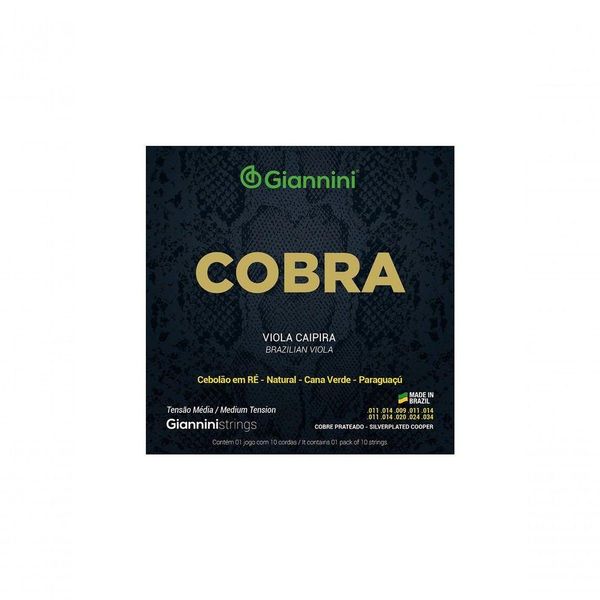 Encordoamento Para Viola Aço Cobre Prateado Tensão Média Série Cobra Gesvm