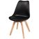 Kit 2 Cadeiras Jantar Eames Wood Leda Design Estofada Preta