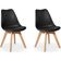 Kit 2 Cadeiras Jantar Eames Wood Leda Design Estofada Preta