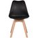 Kit 2 Cadeiras Jantar Eames Wood Leda Design Estofada Preta