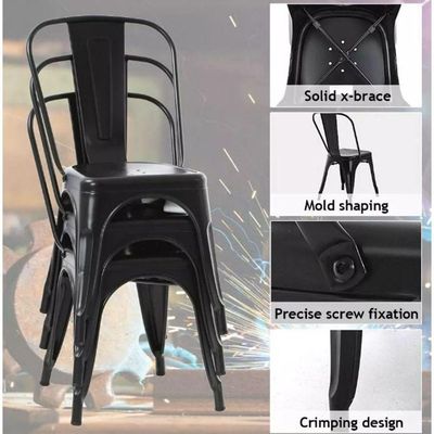 Kit Com 4 Cadeiras Tolix Preto Fosco Industrial Durável, Moderna E Versátil Para Sala, Cozinha