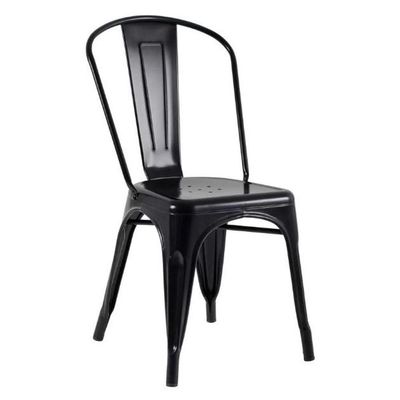 Kit Com 4 Cadeiras Tolix Preto Fosco Industrial Durável, Moderna E Versátil Para Sala, Cozinha