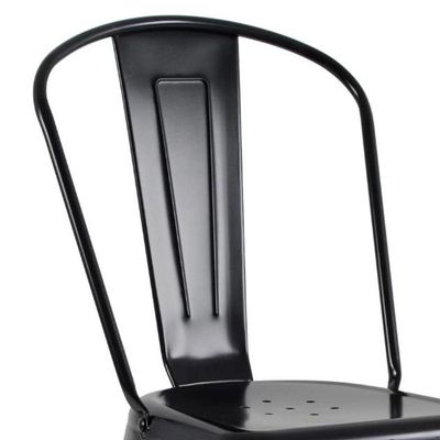 Kit 6 Cadeiras Tolix Fosca ? Aço Industrial Preto, Estilo Retrô Para Sala, Cozinha Ou Escritório